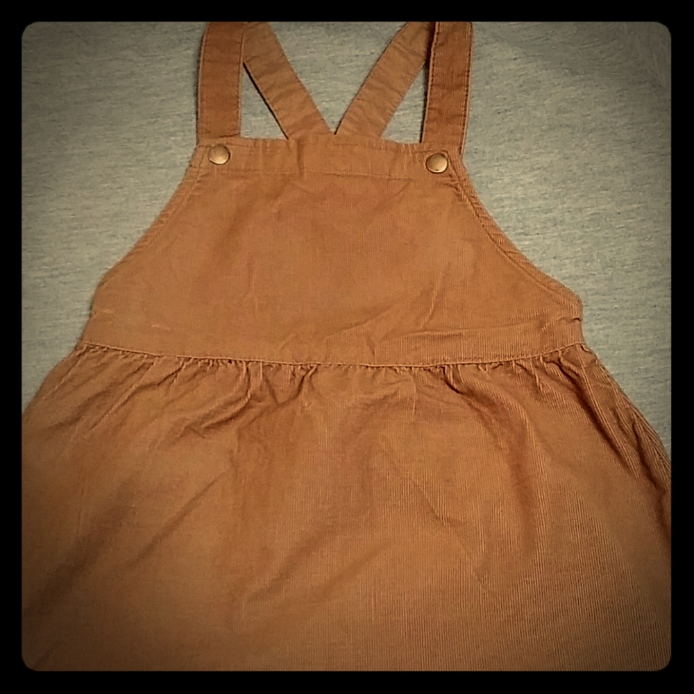 Light brown baby girl overall skirt